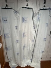 DUSCHVORHANG; 180 breit 200 lang weiss blau POLYESTER TOP