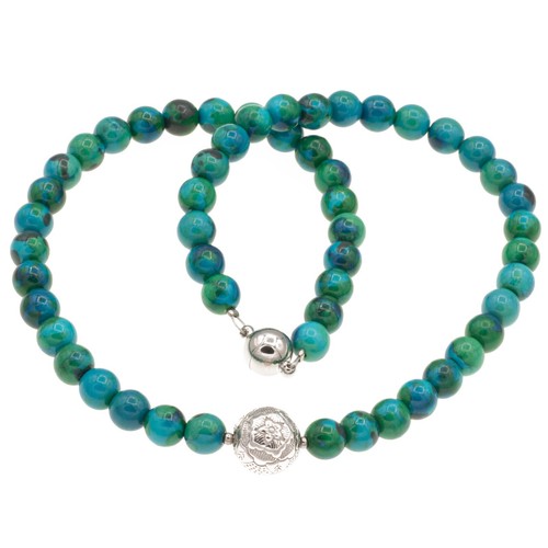 Chrysokoll edelstein kette - edelstein, 8