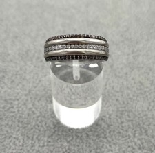 925/- Silberring mit Rauchtopas + simulierten Diamanten Ringgröße 56, Damen