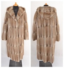 A5421 BISAM MANTEL PELZMANTEL KAPUZE ECHT PELZ PELZJACKE - MUSKRAT FUR COAT HOOD