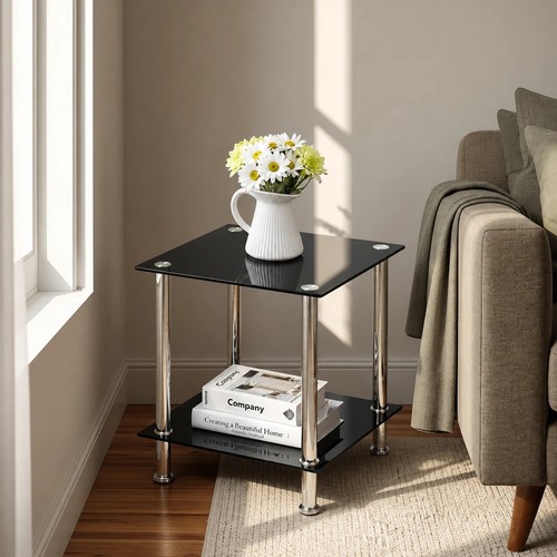 Quadratischer glas couchtisch - glas,