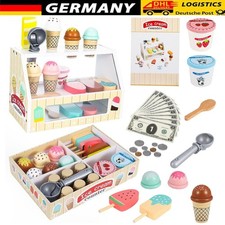 Montessori Spielzeug ab 3 Jahre Eisdiele Kinder Holz, Holzspielzeug Kaufladen