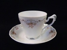 Königl. pr. Tettau Ariadne Dekor 2845 Kaffeegedeck 2tlg. Lachsfarbene Blüten