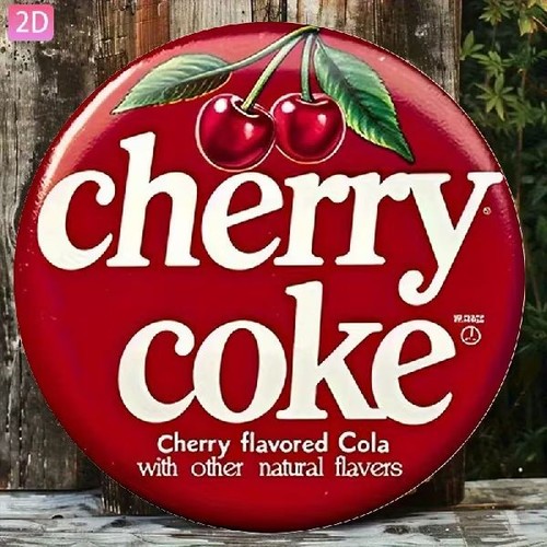 Blechschild rund cherry coke - blechschild,