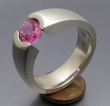 REIF-DESIGN - HERRLICHER SAFIR SPANNRING - 950 PLATIN - MASSIV + SCHWER