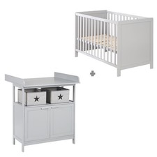 Roba Zimmerset Hamburg Baby- & Beistellbett 60x120 + Wickelkommode 2-türig NEU