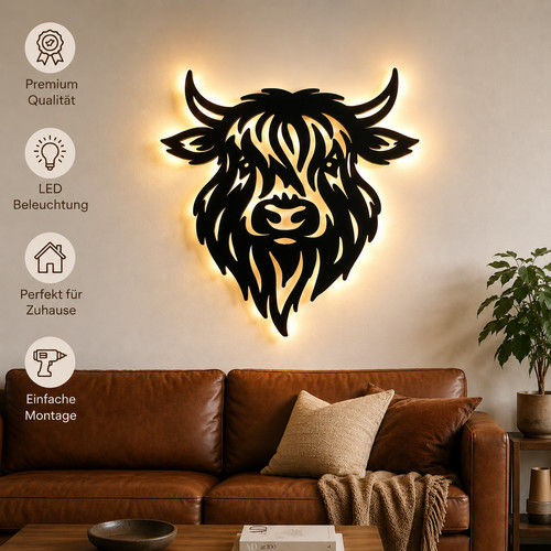Hochlandrind kuh wandbild - hochlandrind,