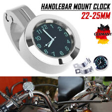 Motorraduhr Chrom Uhren Clock Wasserdicht Für Motorrad 7/8-1'' Lenkeruhr Fahrrad