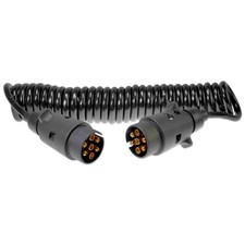 Spiralkabel 7-adrig 3m 12V 7pol Stecker PKW LKW Anhänger Wohnwagen Verlängerung