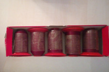 5 Rollen Fußspulen Garn Nähgarn 25.000m Serafil Amann 120 109 rot Polyester