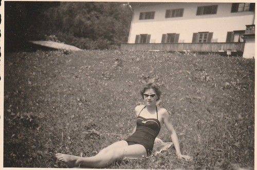 Vintage foto hübsche frau - vintage,