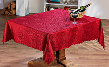 Tischdecke "Rosen-Jacquard" bordeaux, 130 x 160 cm