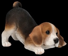 HotAnt Hundefigur - Beagle Welpe will spielen - Gartendeko Tier Züchter - H 12