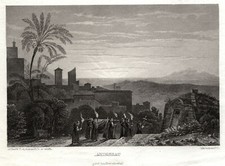 Taormina Sicilia Original Stahlstich Frommel & Winkles 1840
