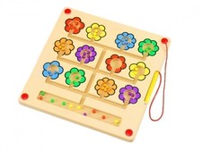 Magnetspiel Blumen Tischspiel Holzspielzeug Feinmotorik Zuordnung Lernspiel 