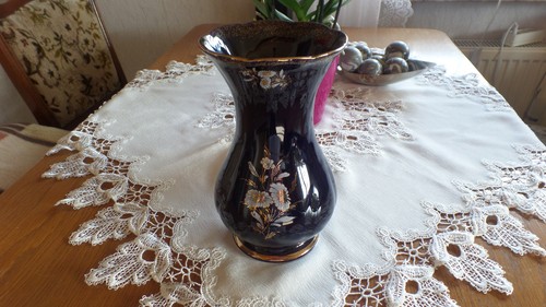 Blumenvase vintage blau - blumenvase,