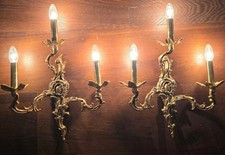 Paar Wandlampe Barock Antik Stil  Massiv Messing Leuchter Klassisch ca.2 kg