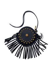 VERSACE Medusa Gold Nieten Fransen Geldbörse Portemonnaie Leder Schwarz mit Box