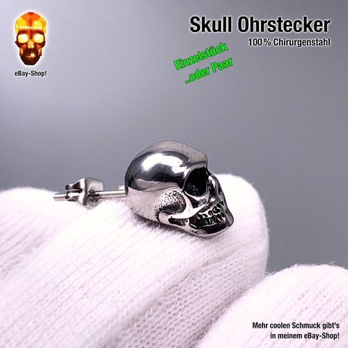 Skull ohrstecker edelstahl - 1,
