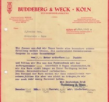 KÖLN, Brief 1941, Buddenberg & Weck Tuch-Grosshandlung