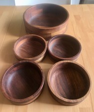 Kiaat Holz Schüssel Set 5tlg