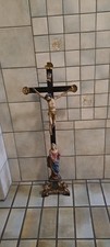 großes antikes Kruzifix-Standkreuz mit Maria 18.Jhd.