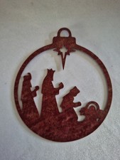 Weihnachten Dekoration Metall Rost Krippe Aufhänger Baumschmuck Braun (2)