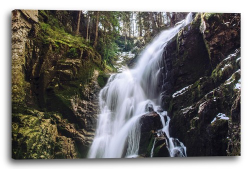 Wandbild wasserfall vor grün - wasserfall,