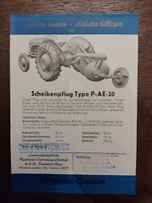 Original Ferguson Scheibenpflug P-AE-20 - Verkaufsprospekt - Prospekt