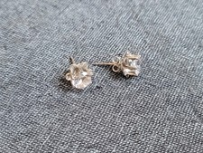 alte florale 925er Silber-Ohrringe / -stecker - Blume, Vintage, Art Deco, Retro