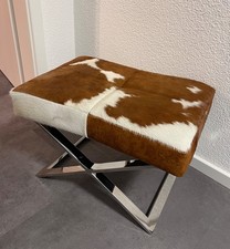 NEUERRAUM Kuhfell Leder Hocker