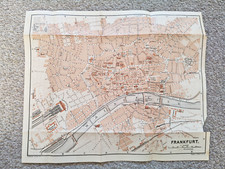 Antike karte von frankfurt - antike,