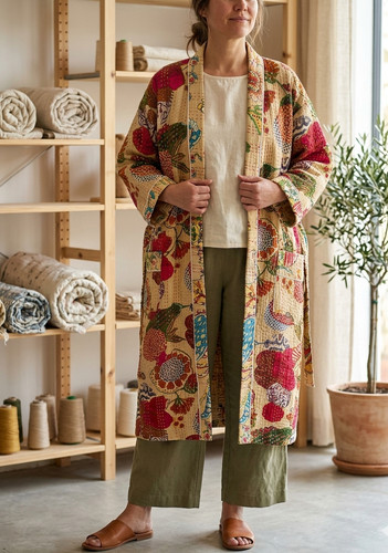 Damen frucht print - print, kantha