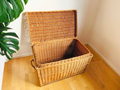 Große vintage weidentruhe - große,