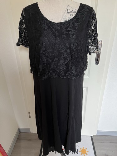 Damen kleid schwarz mit spitze - damen,