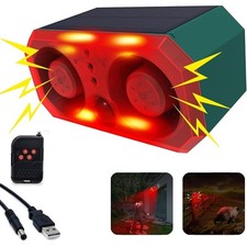 Solar Bewegungsmelder Alarm Bewegungssensor Hundegebell Blitzlicht Alarm mit RC.