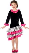 Flamenco Tänzerin Kostüm Kinder Spanisches Senorita Kleid Mädchen Karneval