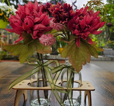 Dekovase mit Holz Halter -