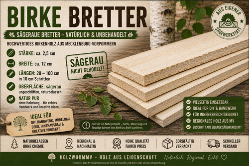 Birke bretter 12x2 cm - birke,