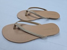 Antonio Damen Zehentrenner Sandalen 36/37 Gold Strass Flip Flops Sommer Schuhe