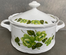 Suppenschüssel m. Deckel Mitterteich Bavaria Grüne Rose  Porzellan Top Zustand