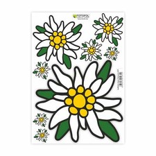 Aufkleber set alpen edelweiss - set,