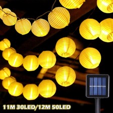 Solar LED Lichterkette Lampions Laterne Außen Beleuchtung Garten Party Lampion