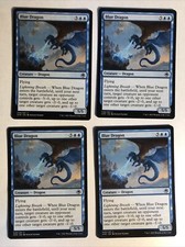 4x Mtg D&D Forgotten Realms Blue Dragon NM/M Magic The Gathering Mtg