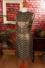 Vintage orig 60er Abendkleid Etuikleid gold Brokat Abendmode Disco 42