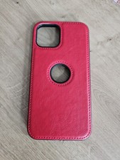 iPhone 12 Pro Case Handyhülle PU Leder Rahmen Hülle rot