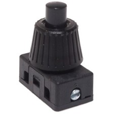 ✅Lampenschalter Einbauschalter 8mm Hals für Lampen 230V max. 2A Schwarzer Knopf