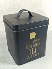 Tee-Dose Schwarz Metalldose