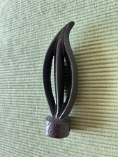 2 Vorhang/Gardinenstangen-Deko-Endstücke Feuer, Stahl/Eisen Silb. L 12 cm