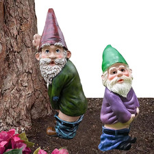 2 Stück gartenzwerge für